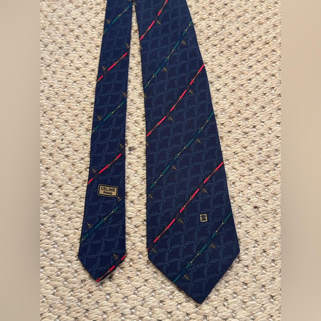 Celine Authentic Designer Tie. Perfect Condition. 100% Silk Elegant And Timeless